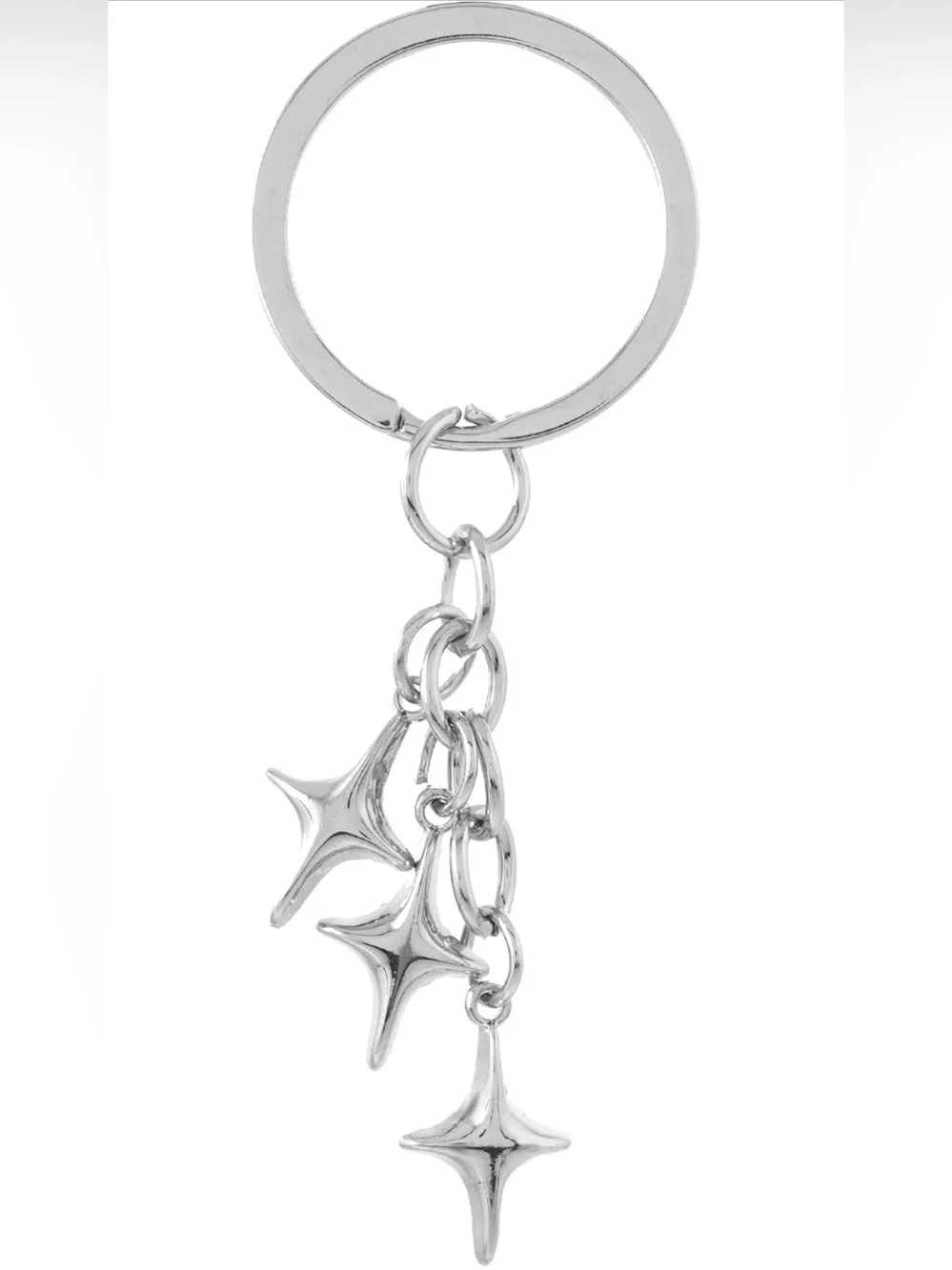 Aesthetic Star Moon Keychain Cute Dainty Stainless Steel Key Ring